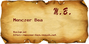 Menczer Bea névjegykártya